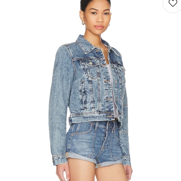 Free People We The Free Rumors Denim Jacket in Light Indigo - Picture 2 of 11